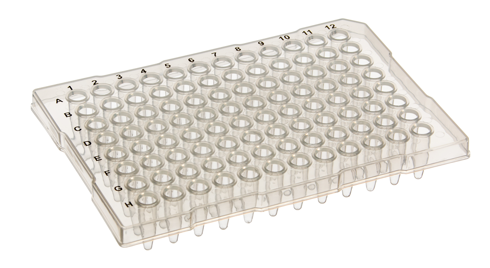 96 Well Semi-Skirt PCR Plates, Full Rim, 25/Pack