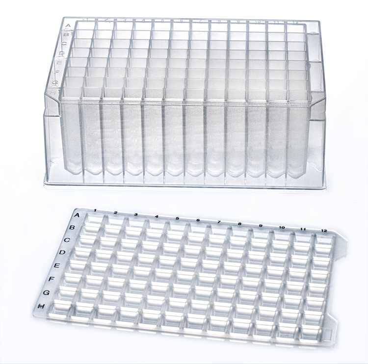 2mL 96-W Deep Well Plate, Round Bottom, Sterile, 50/Case