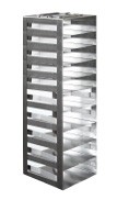 Vertical Racks with Spring Clip for 2" Boxes with Locking Rod (Capacity: 10 Boxes)