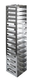 Vertical Racks with Spring Clip for 2" Boxes with Locking Rod (Capacity: 14 Boxes)