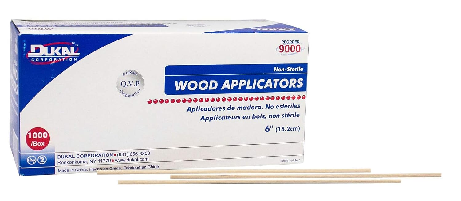 DUKAL WOOD APPLICATORS Applicator, 6", Wood, 1000/bx