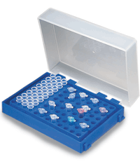 96 Well PCR Tube Rack with Hinged Lid, 5/pack