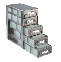Upright Freezer Drawer Racks for 96 Deep-Well Microtiter Plates and Micronic LOBO Racks (Capacity: 15 Plates)