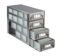 Upright Freezer Drawer Racks for 96 Deep-Well Microtiter Plates and Micronic LOBO Racks (Capacity: 16 Plates)