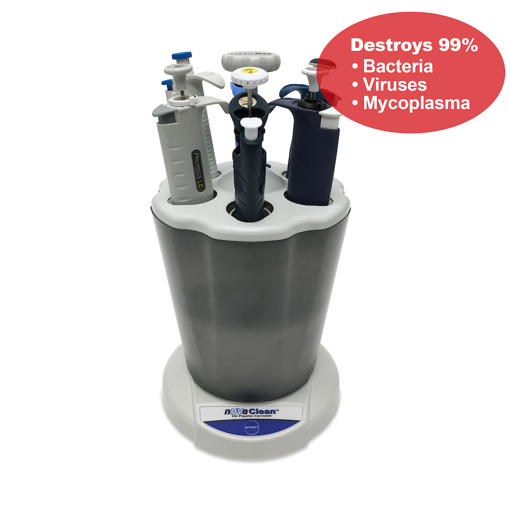 nUVaClean™ UV Pipette Carousel w/ germicidal UV lamp, for 6 universal pipettes