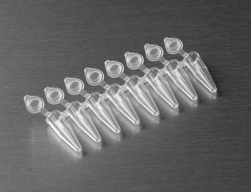 8-Strip PCR Tubes, Attached Flat Caps, 126 strips/pack