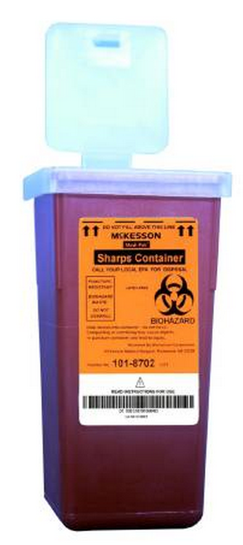 1L Sharps Container, Red