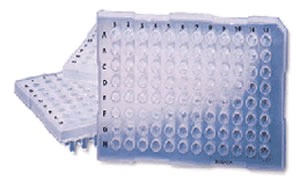 96-Well Raised Rim PCR Plates, Semi-Skirt, 25/pack