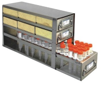 Upright Freezer Drawer Rack for 2" Cardboard Boxes and 50mL Centrifuge Tubes (Capacity: 6 Boxes; 30 Tubes)