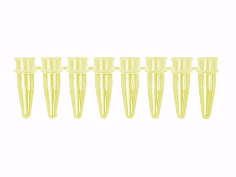 Yellow 8-Strip PCR Tubes