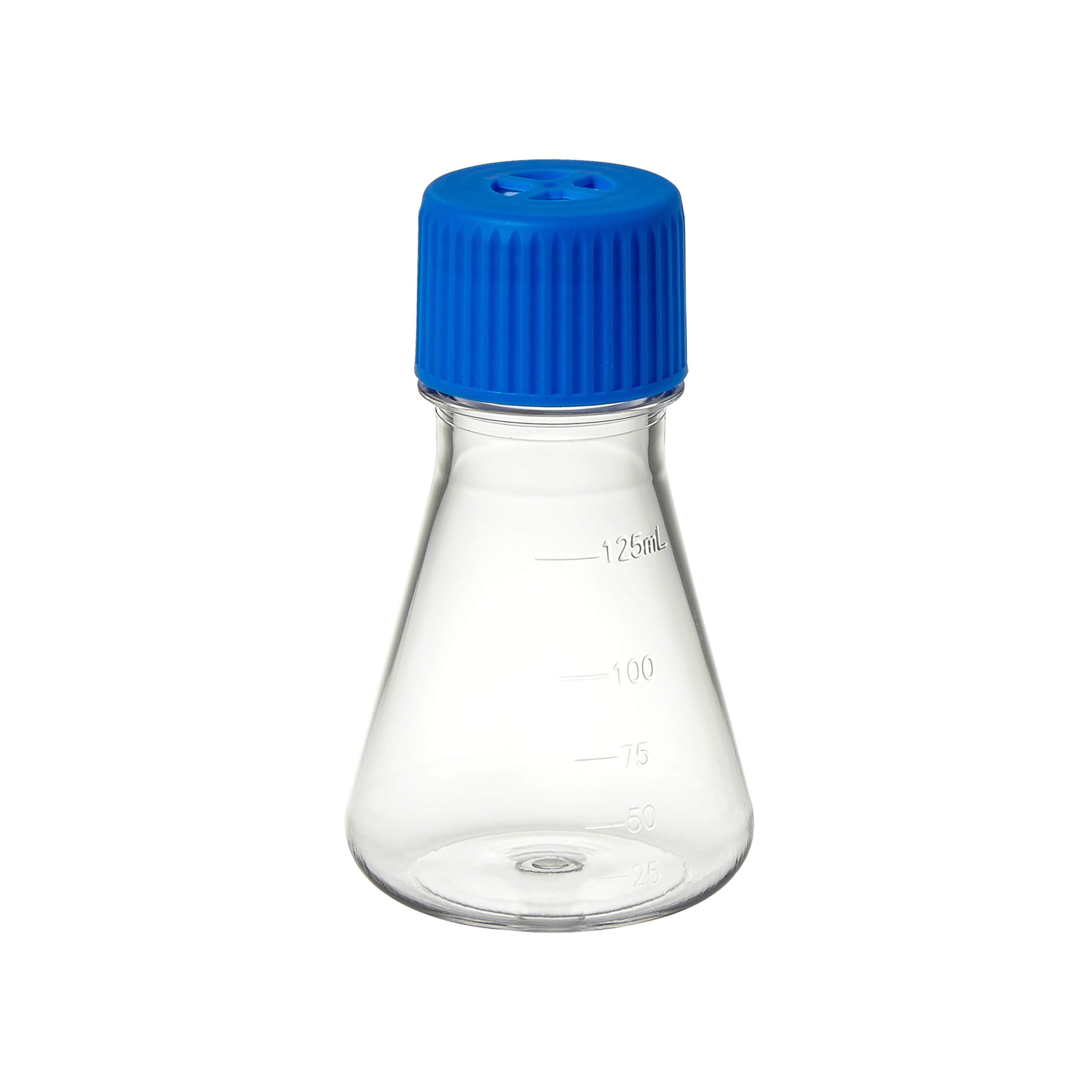 125mL Erlenmeyer flask, PETG, flat base, disposable, 24/case