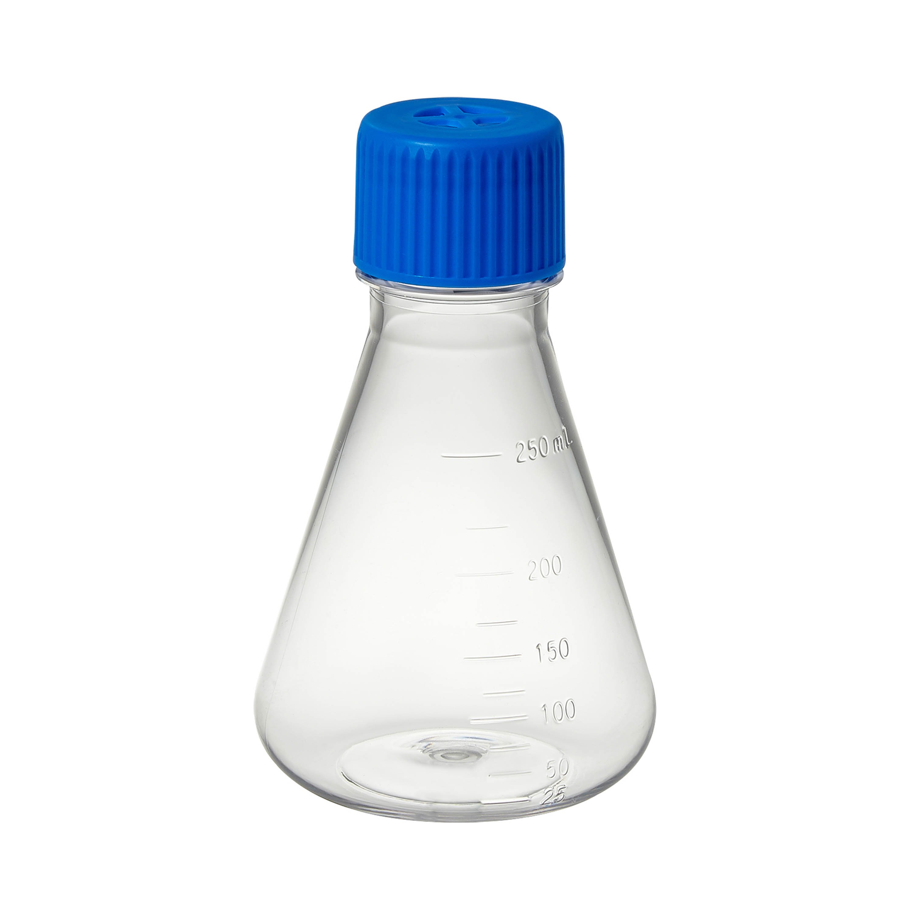 250mL Erlenmeyer flask, PETG, flat base, disposable, 12/case