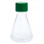 250mL Erlenmeyer Flask, Solid Cap, Plain Bottom, PETG, Sterile, 12/case