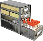 Upright Freezer Drawer Rack for 2" Cardboard Boxes and Storage Bottles (Capacity: 4 Boxes; 1 Drawer for Storage Bottles)