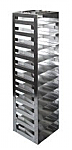 Vertical Racks with Spring Clip for 2" Boxes with Locking Rod (Capacity: 11 Boxes)