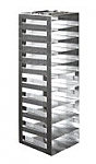 Vertical Racks with Spring Clip for 2" Boxes with Locking Rod (Capacity: 10 Boxes)