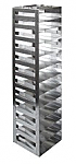 Vertical Racks with Spring Clip for 2" Boxes with Locking Rod (Capacity: 12 Boxes)