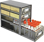 Upright Freezer Drawer Rack for 2" Cardboard Boxes and 50mL Centrifuge Tubes (Capacity: 4 Boxes; 18 Tubes)
